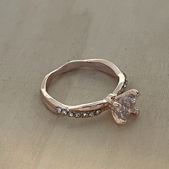 Princess Cut Faux Rose Gold Diamond Wedding Ring Promise Ring Engagement Ring - Picture 3 of 8
